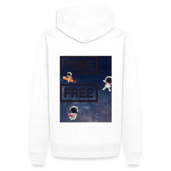 FREE - Männer Premium Bio Hoodie - Weiß - Hinten - Nico (187cm)