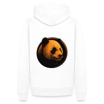 Panda – The Peaceful Giant - Men’s Premium Organic Hoodie - white - Back - Nico (187cm)