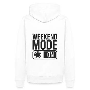 Weekend Mode On - Männer Premium Bio Hoodie - Weiß - Hinten - Nico (187cm)
