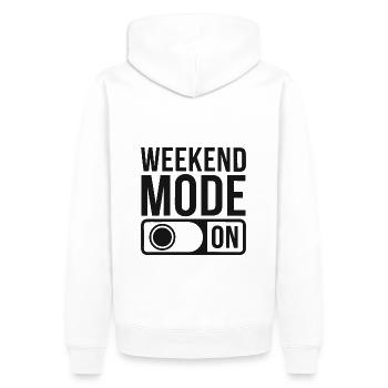 Weekend Mode On - Männer Premium Bio Hoodie - Weiß - Hinten - Nico (187cm)