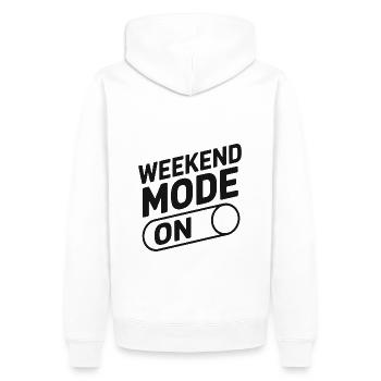 Weekend Mode On - Männer Premium Bio Hoodie - Weiß - Hinten - Nico (187cm)