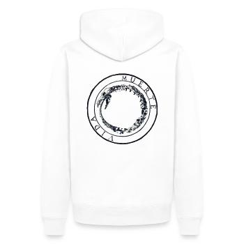 Canserbero life or death logo - Men’s Premium Organic Hoodie - white - Back - Nico (187cm)