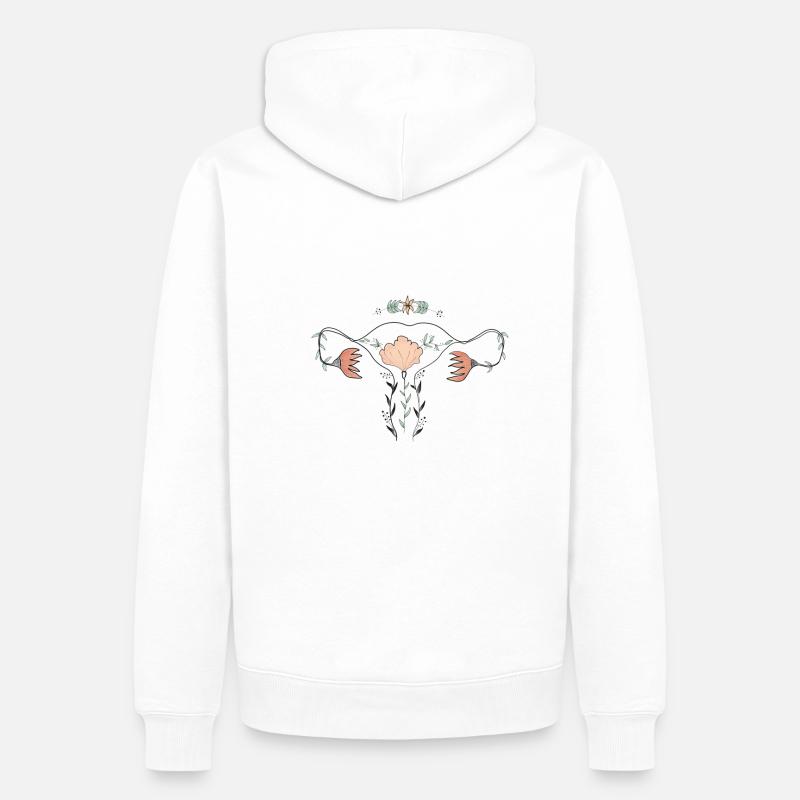 Utérus en fleure - Sweat à capuche Premium bio Homme - blanc