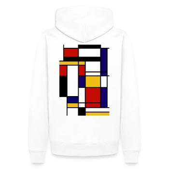 Muster Mondrian Form - Männer Premium Bio Hoodie - Weiß - Hinten - Nico (187cm)