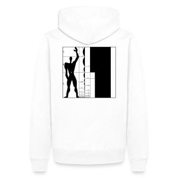 modulor le corbusier - Men’s Premium Organic Hoodie - white - Back - Nico (187cm)