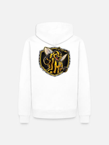 Hummel-Krieger Schildmaskottchen - Männer Premium Bio Hoodie - Weiß