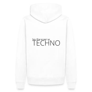 She's a 10 Techno - Men’s Premium Organic Hoodie - white - Back - Nico (187cm)