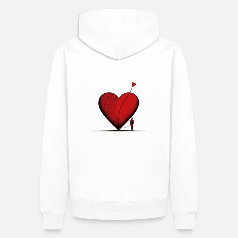 Le Cœur Envolé - Sweat à capuche Premium bio Homme - blanc