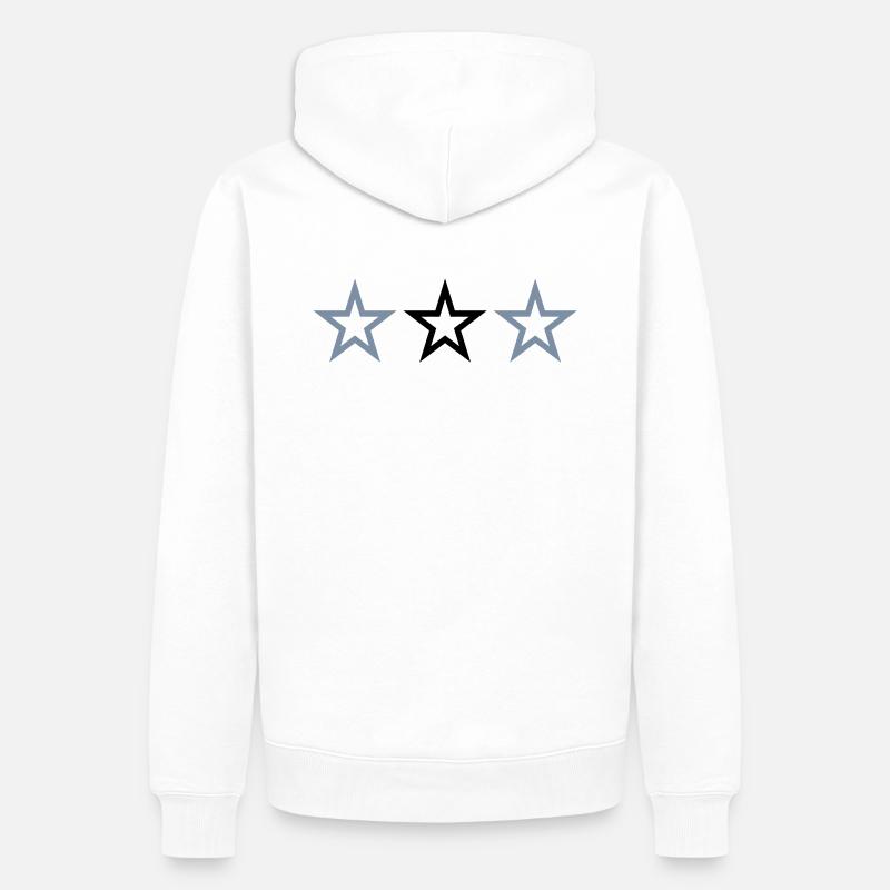3 STERNE - Männer Premium Bio Hoodie - Weiß
