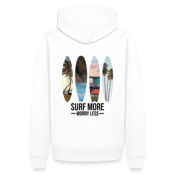 Surfer Surfen California Surfboards Wellenreiten - Männer Premium Bio Hoodie - Weiß - Hinten - Nico (187cm)