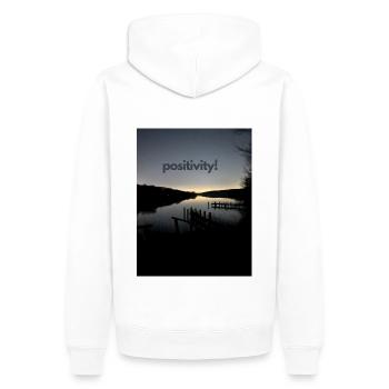 Positivity Lake View - Men’s Premium Organic Hoodie - white - Back - Nico (187cm)
