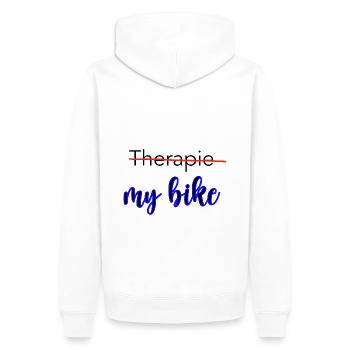 Therapie - My bike - Männer Premium Bio Hoodie - Weiß - Hinten - Nico (187cm)