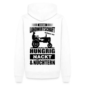 Ohne Landwirtschaft Hungrig Nackt Und Nüchtern - Männer Premium Bio Hoodie - Weiß - Hinten - Nico (187cm)