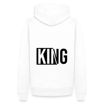 Tenue King King Queen Couple - Sweat à capuche Premium bio Homme - blanc - Dos - Nico (187cm)