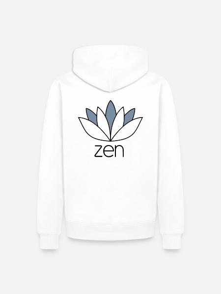 Zen - Men’s Premium Organic Hoodie - white