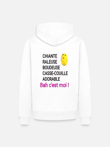 CHIANTE, RALEUSE - Sweat à capuche Premium bio Homme - blanc