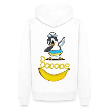 Pinguin Banane Seemann maritim Kind - Männer Premium Bio Hoodie - Weiß - Hinten - Nico (187cm)