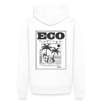 Erde Retten Eco Not Ego Umweltschutz Unisex - Männer Premium Bio Hoodie - Weiß - Hinten - Nico (187cm)