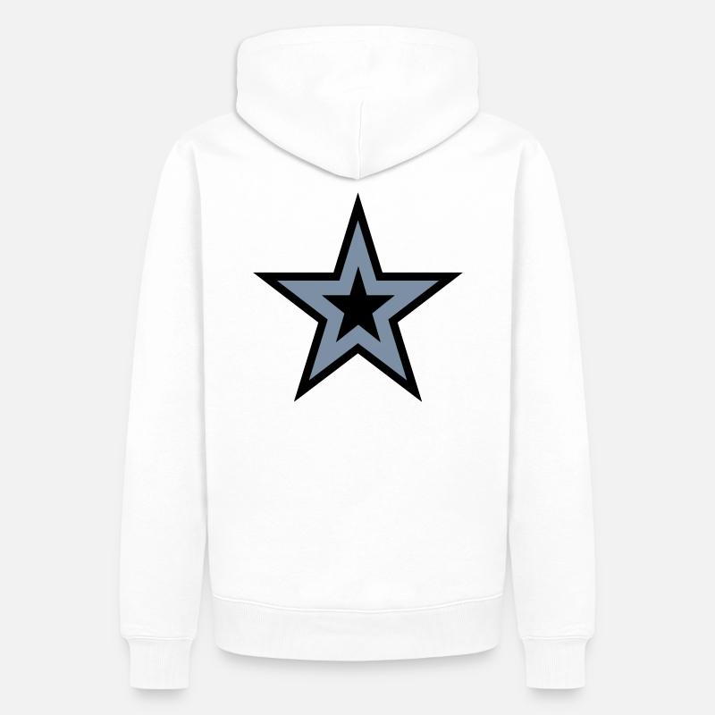 LUCKY STAR - Sweat à capuche Premium bio Homme - blanc