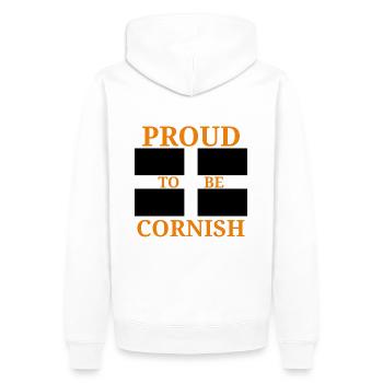 Proud Cornish - Men’s Premium Organic Hoodie - white - Back - Nico (187cm)
