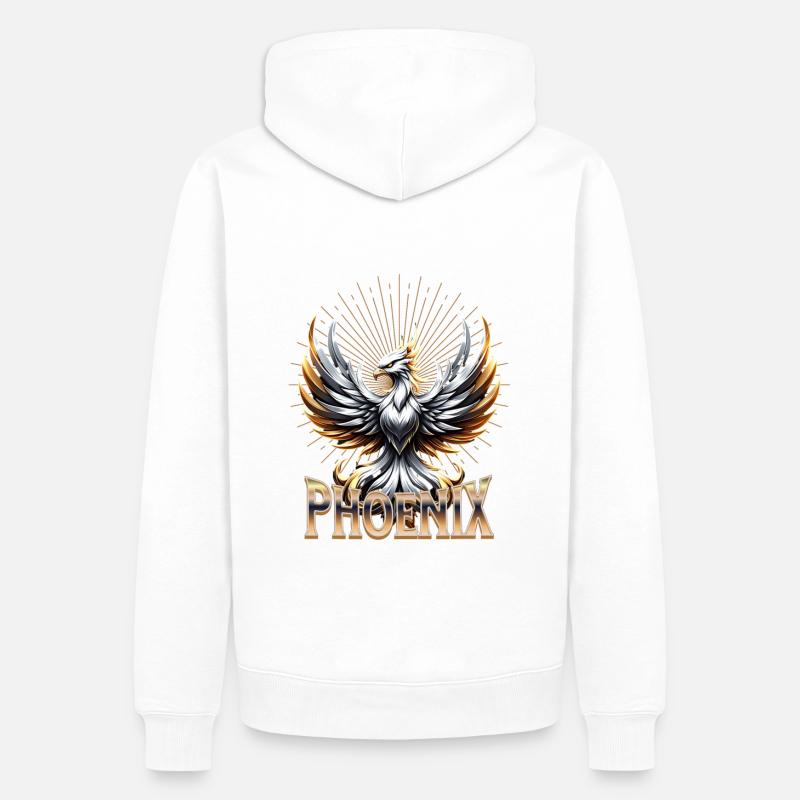 Oiseau mythique du phénix - Sweat à capuche Premium bio Homme - blanc