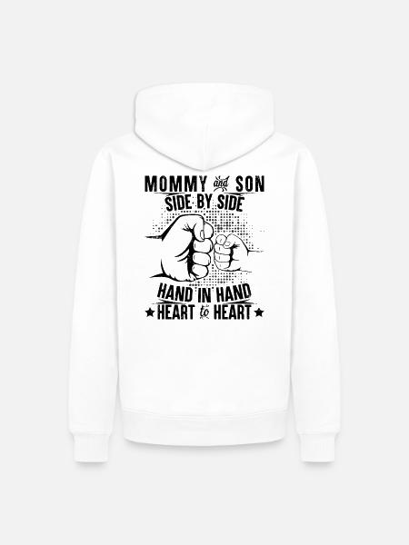Mommy and son heart to heart - Herre Premium økologisk hoodie - hvid