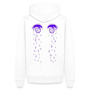 Crying Anime Eyes - Men’s Premium Organic Hoodie - white - Back - Nico (187cm)