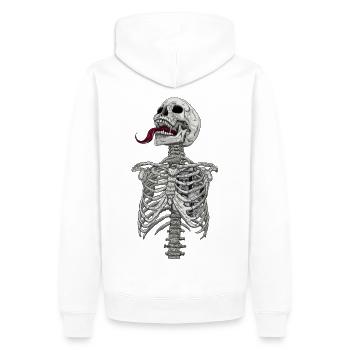 Skelett Motor Herz ohne Hintergrund - Männer Premium Bio Hoodie - Weiß - Hinten - Nico (187cm)