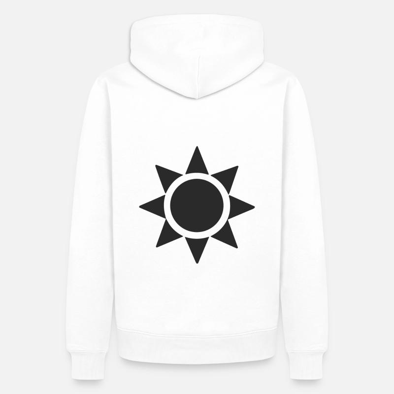 Abstrait Soleil Soleil Art abstrait - Sweat à capuche Premium bio Homme - blanc