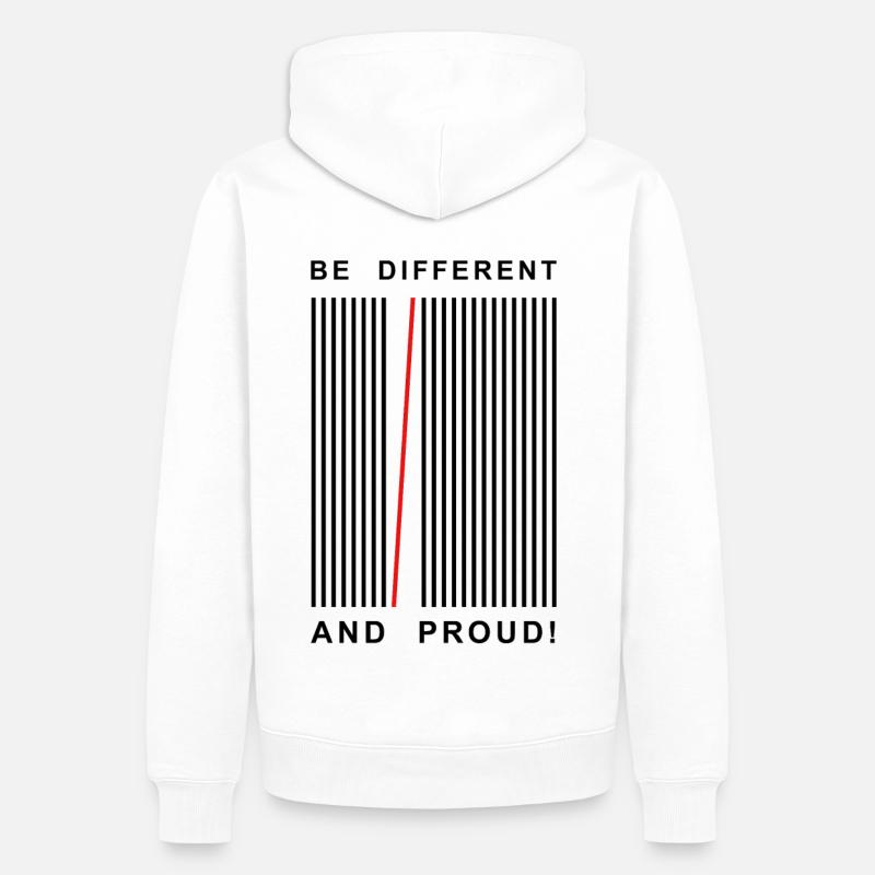 BE DIFFERENT AND PROUD - Männer Premium Bio Hoodie - Weiß