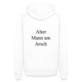 Alter Mann am Arsch - Männer Premium Bio Hoodie - Weiß - Hinten - Nico (187cm)