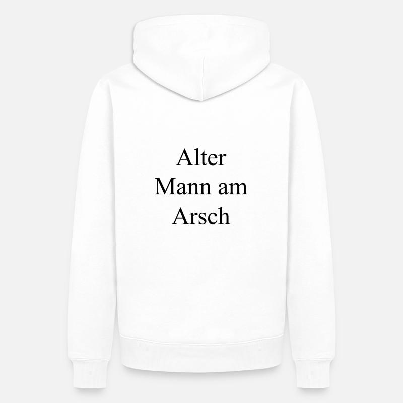 Alter Mann am Arsch - Männer Premium Bio Hoodie - Weiß