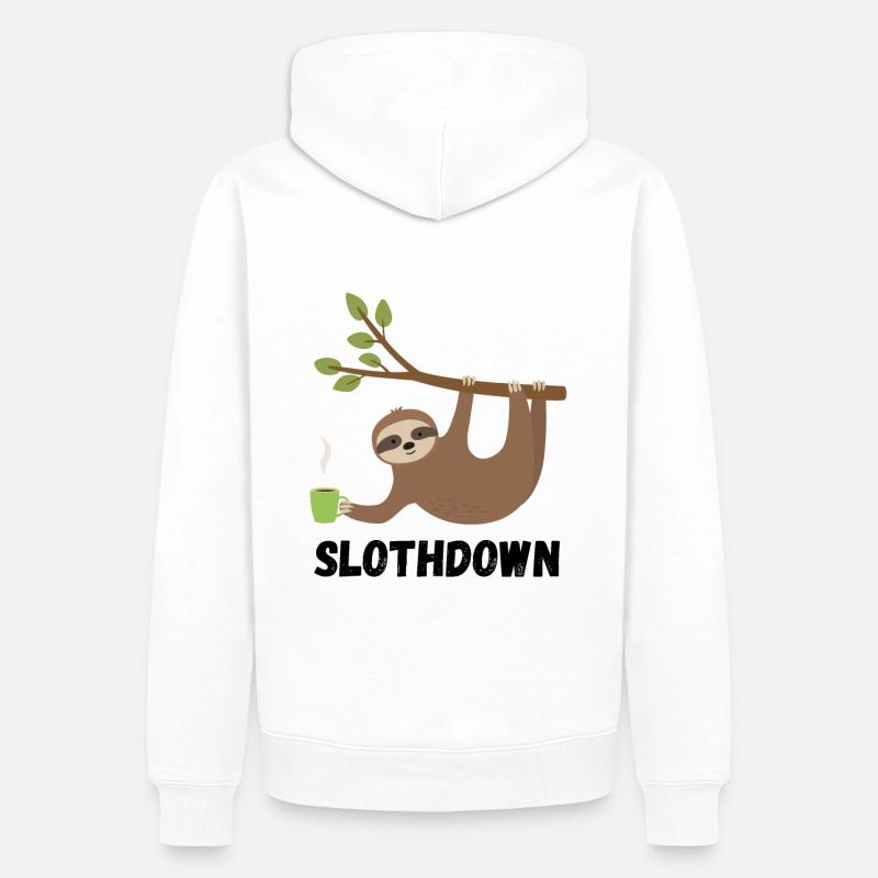 Slothdown - Männer Premium Bio Hoodie - Weiß