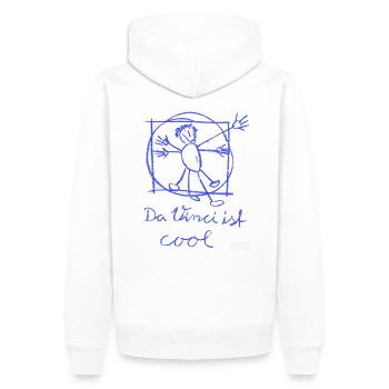 Da Vinci's cool - Men’s Premium Organic Hoodie - white - Back - Nico (187cm)