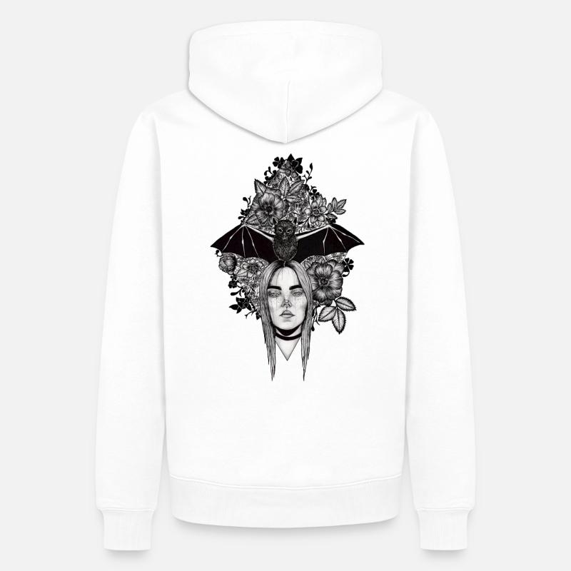 Fledermaus Krone - Männer Premium Bio Hoodie - Weiß
