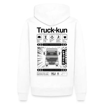 Shirt Anime Truck-Kun | Chemise japonaise Kanji - Sweat à capuche Premium bio Homme - blanc - Dos - Nico (187cm)