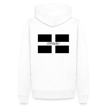 CORNWALL FLAGGE - Männer Premium Bio Hoodie - Weiß - Hinten - Nico (187cm)