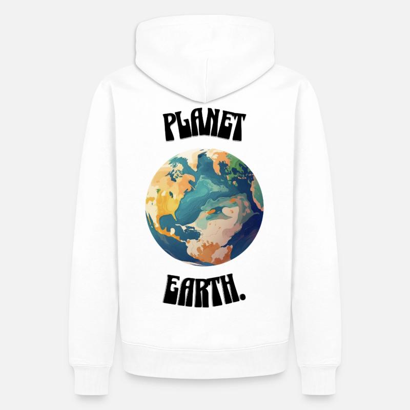 Planète Terre. - Sweat à capuche Premium bio Homme - blanc