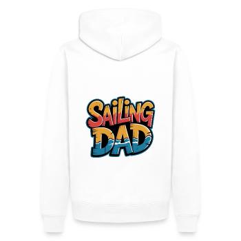 Papa navigue - Sweat à capuche Premium bio Homme - blanc - Dos - Nico (187cm)