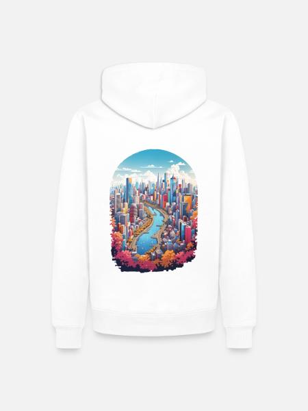 Paysage urbain - Sweat à capuche Premium bio Homme - blanc