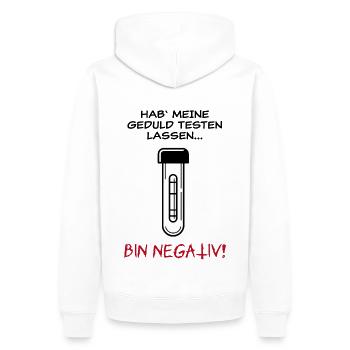 Geduld Negativ - dunkel - Männer Premium Bio Hoodie - Weiß - Hinten - Nico (187cm)