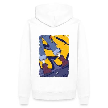 NOT DEAD - Sweat à capuche Premium bio Homme - blanc - Dos - Nico (187cm)