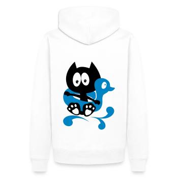 It's bath time! humor cat bathing - Men’s Premium Organic Hoodie - white - Back - Nico (187cm)
