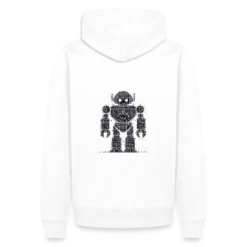 ROBOFORM - Männer Premium Bio Hoodie - Weiß - Hinten - Nico (187cm)