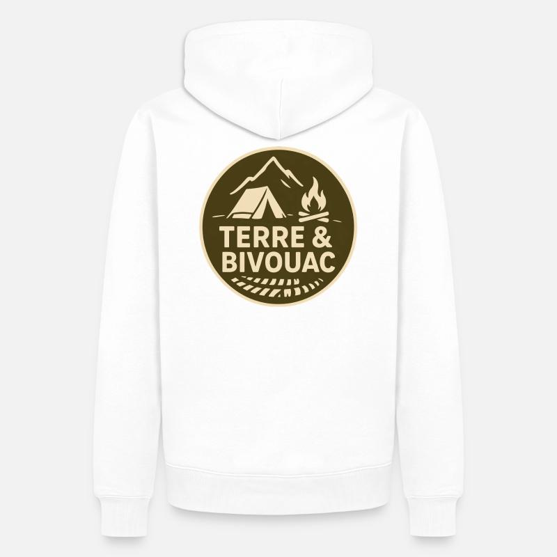 Logo terre&Bivouac original - Sweat à capuche Premium bio Homme - blanc