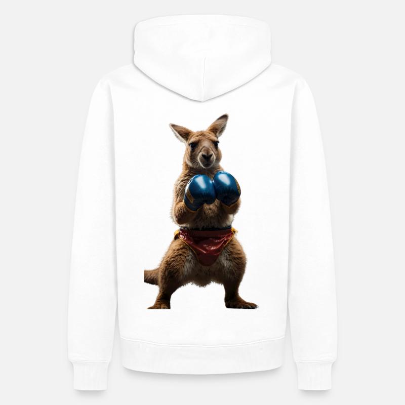 Kangourou de boxe - Sweat à capuche Premium bio Homme - blanc