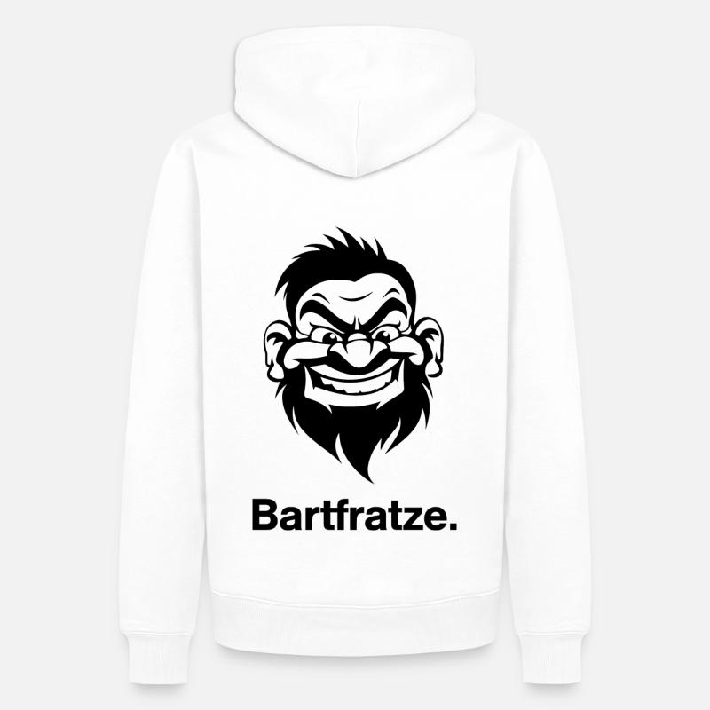 Bartfratze - Männer Premium Bio Hoodie - Weiß