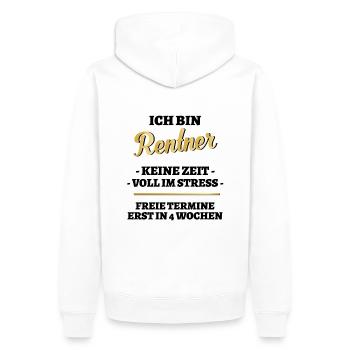 Ich bin Rentner keine Zeit - Männer Premium Bio Hoodie - Weiß - Hinten - Nico (187cm)