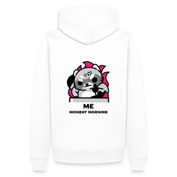 Me Monday Morning - Ich Montag morgen - Männer Premium Bio Hoodie - Weiß - Hinten - Nico (187cm)