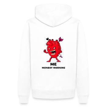 Sauer Montag Morgen - Schreiendes Herz - Männer Premium Bio Hoodie - Weiß - Hinten - Nico (187cm)